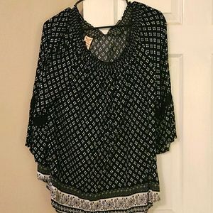 Black and white blouse